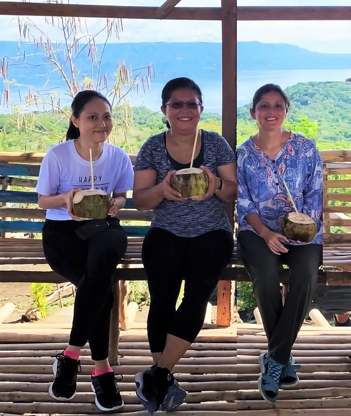 Part of the WOVOdat team, from left to right: Nang Thin Zar Win, Christina Widiwijayanti and Tania Espinosa-Ortega (Source: Christina Widiwijayanti/Earth Observatory of Singapore)