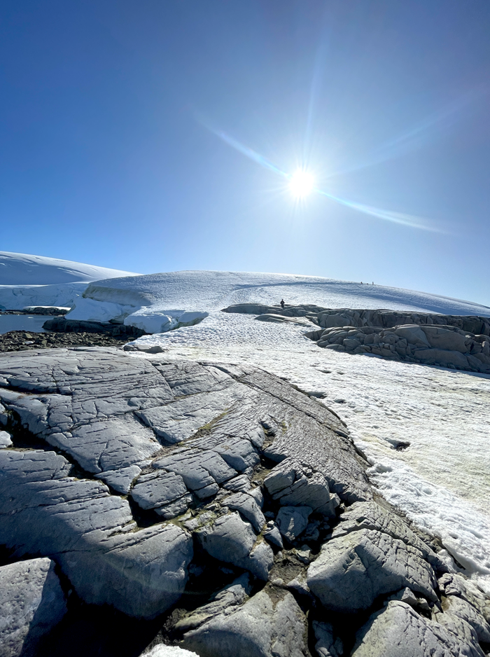 Glacial striations on bedrock