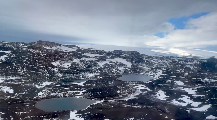 King George Island from plane