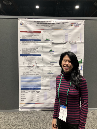 Jiamin Xu in front of her poster. Jiamin Xu in front of her poster.