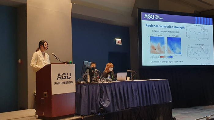 Yilin Zhang during her talk. Yılın Zhang during her talk.