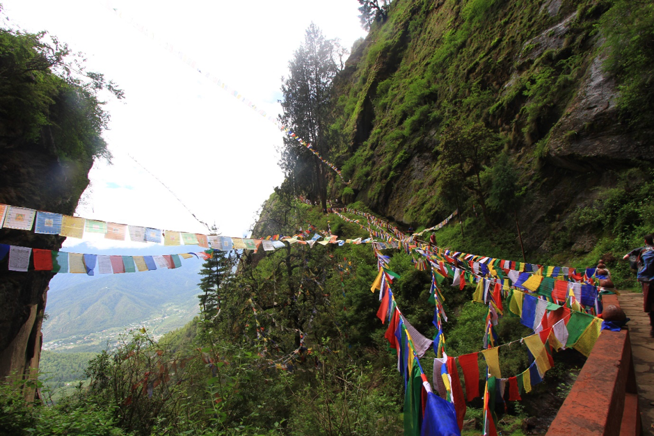 Lung Ta- The omnipresent Wind Horse prayer flags are believed to spread happiness, peace, and love to all sentient beings (Source: Skye Lee)