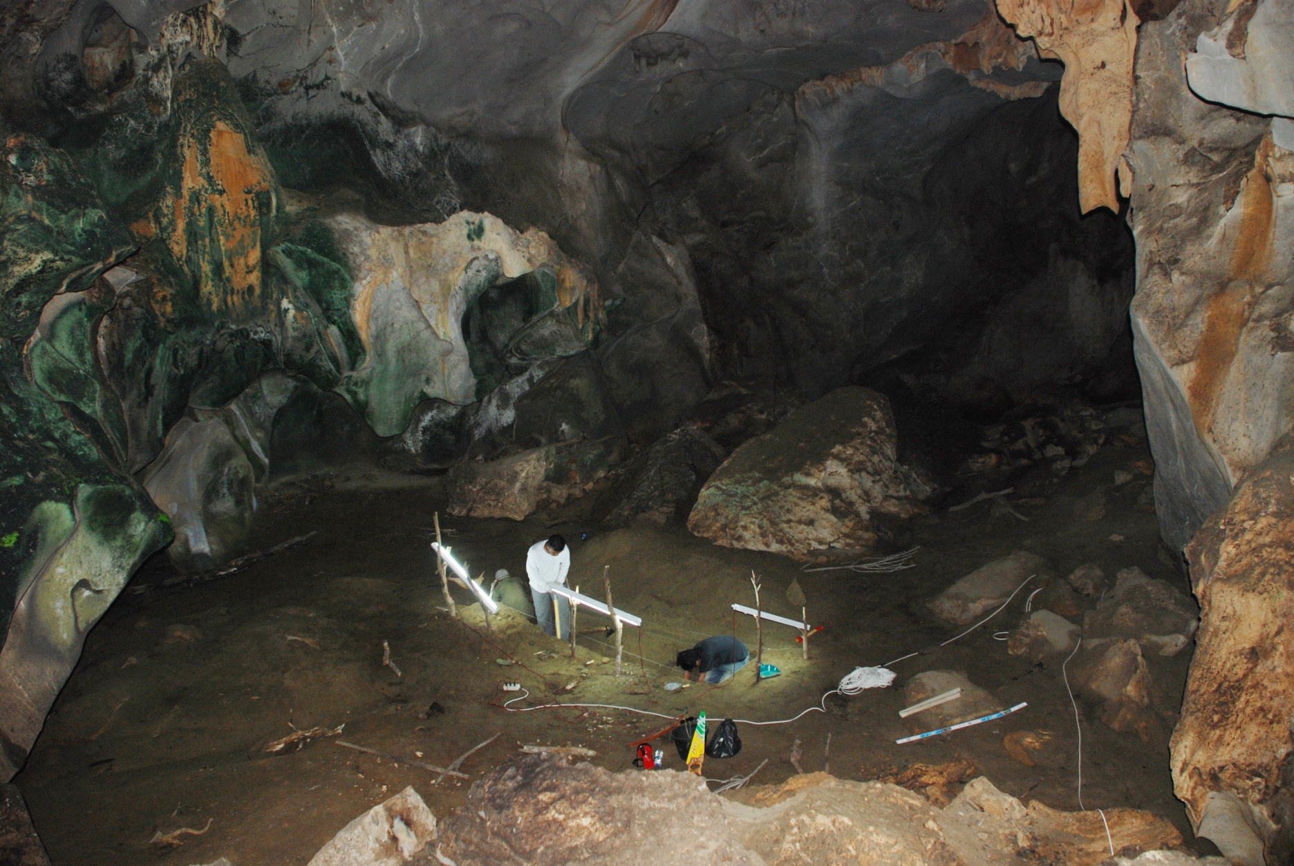 Trial excavation in a cave an hour south of Banda Aceh in March 2008 by the team from the Aceh Heritage Community, working with me, to look for artifacts and tsunami deposits (Source: Patrick Daly/Earth Observatory of Singapore) Trial excavation in a cave an hour south of Banda Aceh in March 2008 by the team from the Aceh Heritage Community, working with me, to look for artifacts and tsunami deposits (Source: Patrick Daly/Earth Observatory of Singapore)
