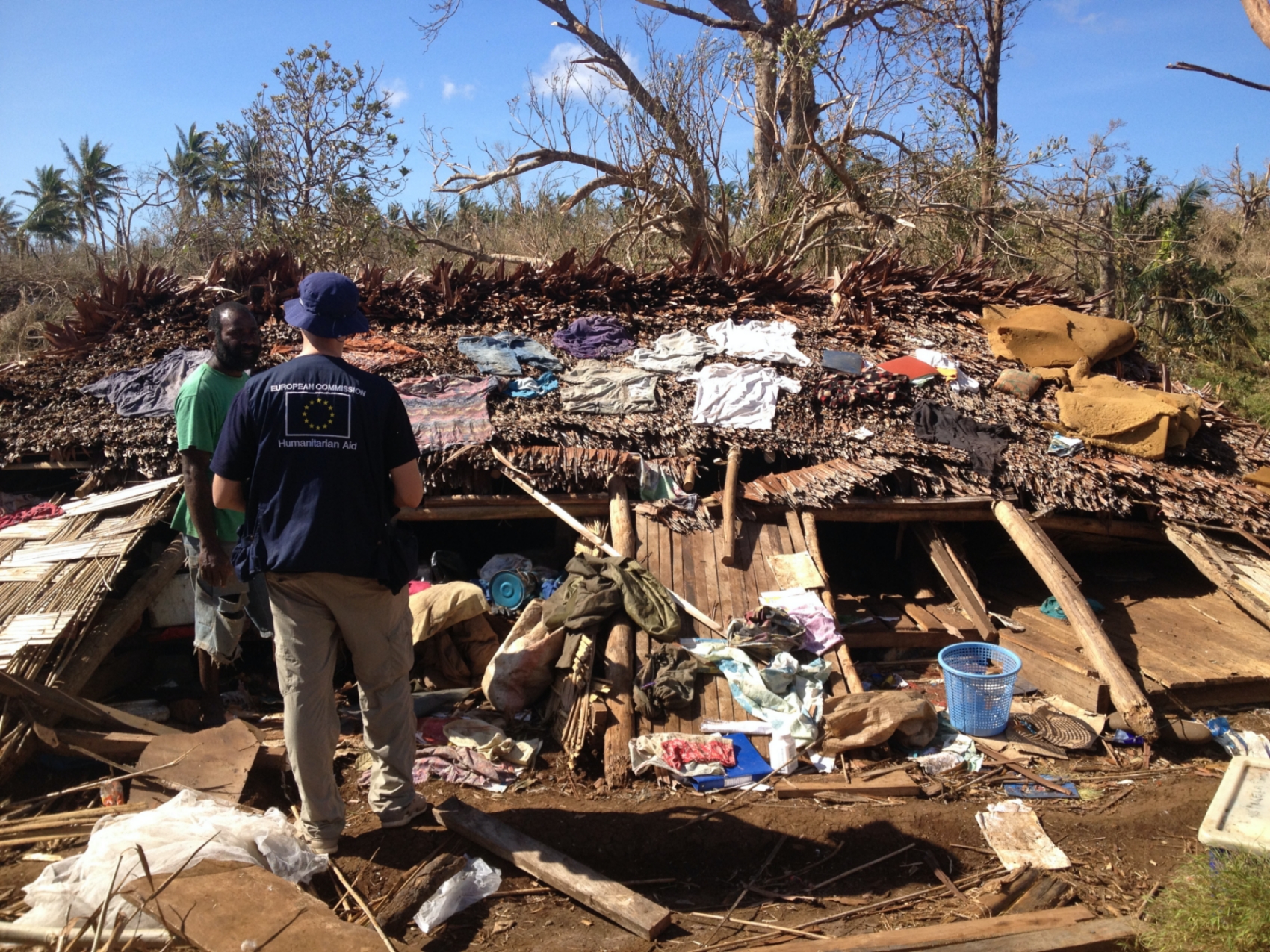 Staff from the EU Civil Protection and Humanitarian Aid assess the damage caused by Cyclone Pam to Vanuatu in 2015 (Source: EC/ECHO/Flickr) Staff from the EU Civil Protection and Humanitarian Aid assess the damage caused by Cyclone Pam to Vanuatu in 2015 (Source: EC/ECHO/Flickr)