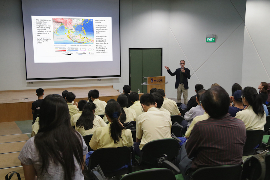 Professor Kerry Sieh explains how Southeast Asia has one of the greatest concentrations of geohazards on Earth (Source: Rachel Siao) Professor Kerry Sieh explains how Southeast Asia has one of the greatest concentrations of geohazards on Earth (Source: Rachel Siao)