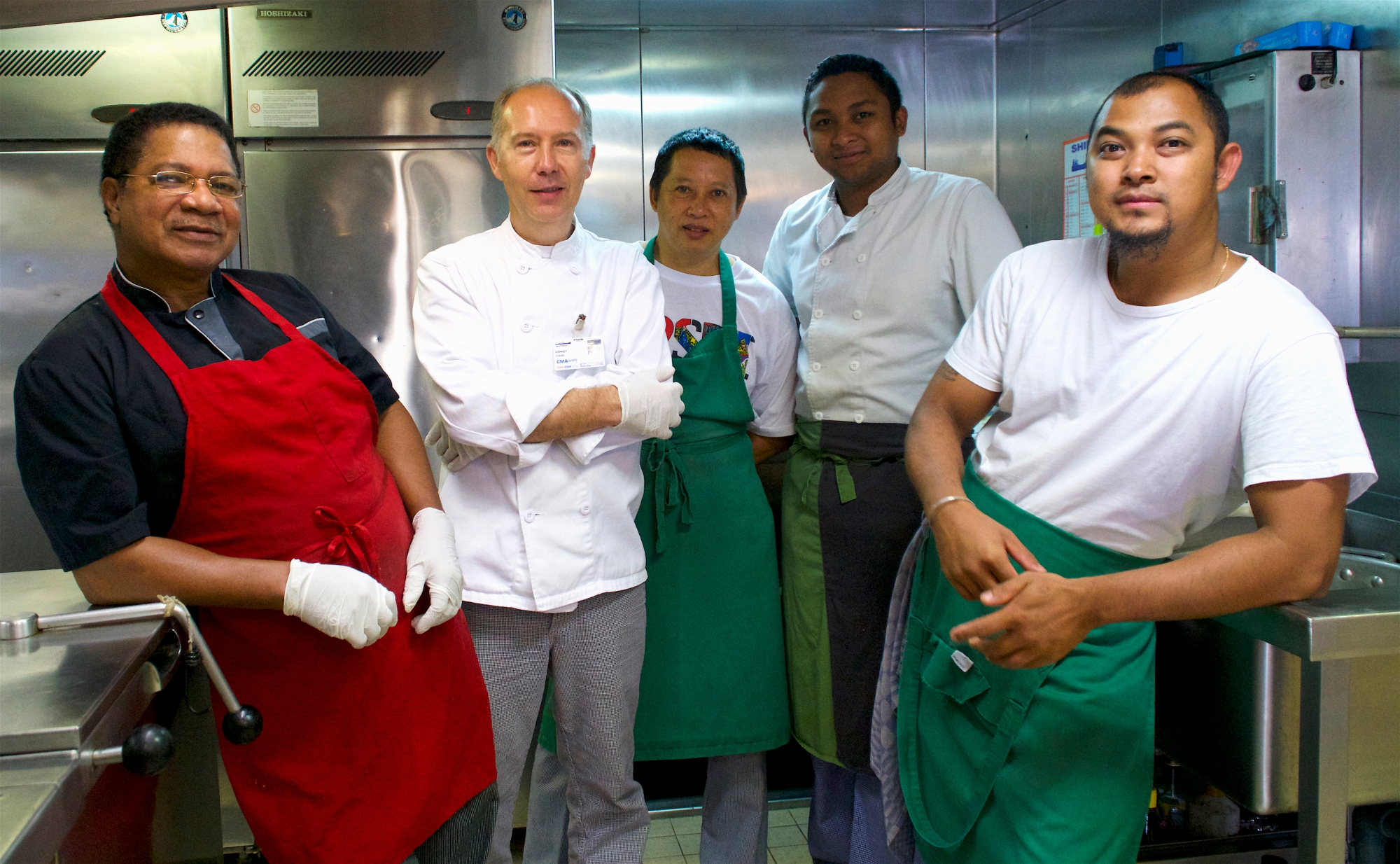 Chef Cornet’s crew calls itself The Jackson Five. (From left: Mr Olivier Rakotoniaina, Chef Claude Cornet, Mr Emillen Chow, Mr Jerry Andrianarijesy, and Mr Tantely Rakotobearson)