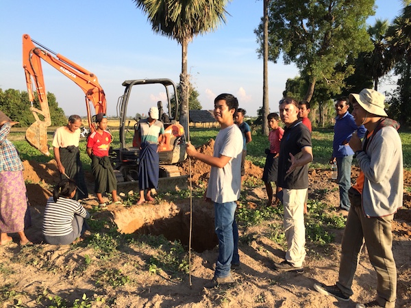 Dr Paramesh Banerjee worked with a team of local collaborators to dig a cylinder well 6 feet deep in order to create a seismic station (Source: Juniator Tulius) Dr Paramesh Banerjee worked with a team of local collaborators to dig a cylinder well 6 feet deep in order to create a seismic station (Source: Juniator Tulius)
