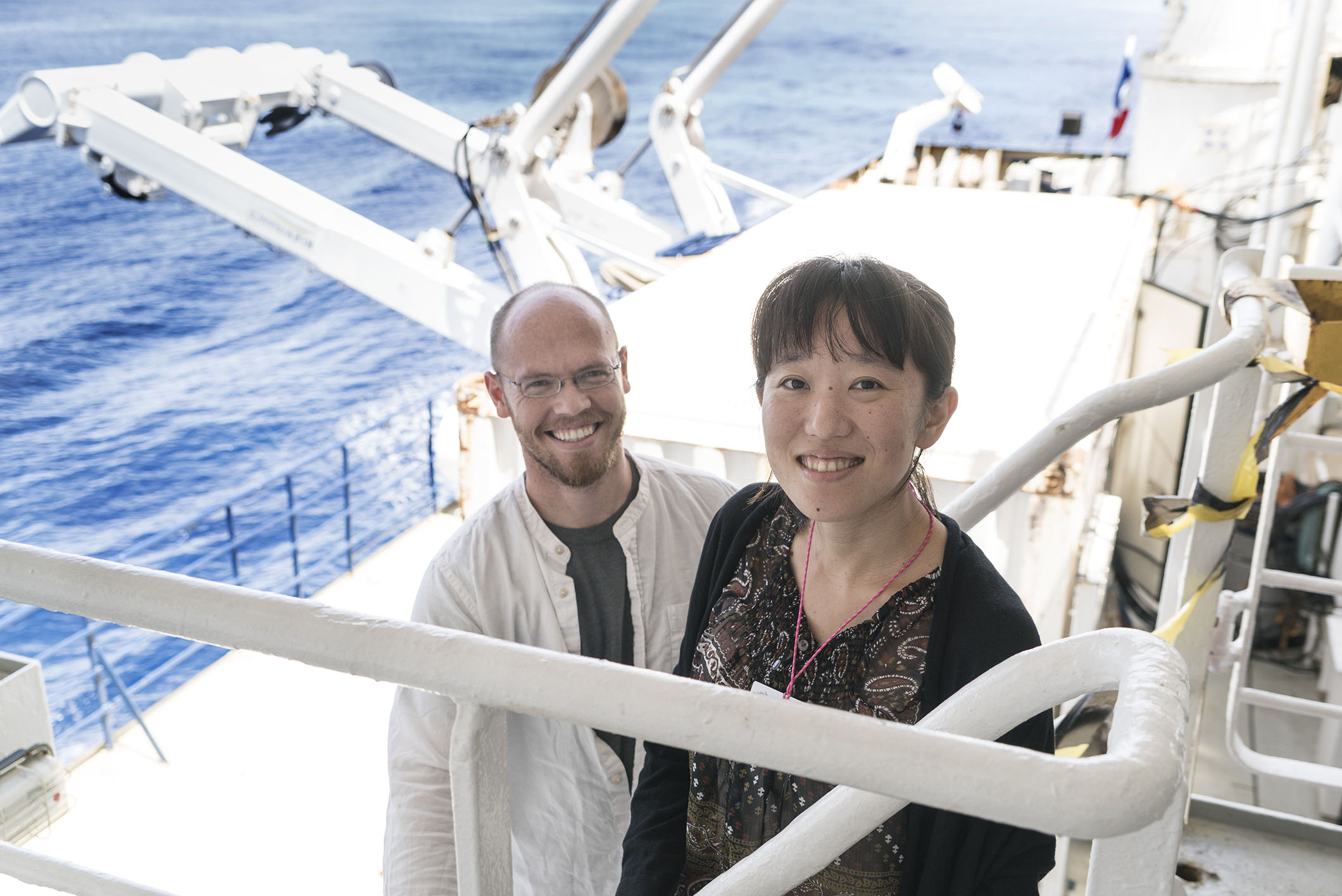 Drs Bradley and Hamahashi are part of the world-class scientific team sailing towards the Wharton Basin. They are both Geologists and Research Fellows at the Earth Observatory of Singapore (Source: EOS/Monika Naranjo Gonzales) Drs Bradley and Hamahashi are part of the world-class scientific team sailing towards the Wharton Basin. They are both Geologists and Research Fellows at the Earth Observatory of Singapore (Source: EOS/Monika Naranjo Gonzales)