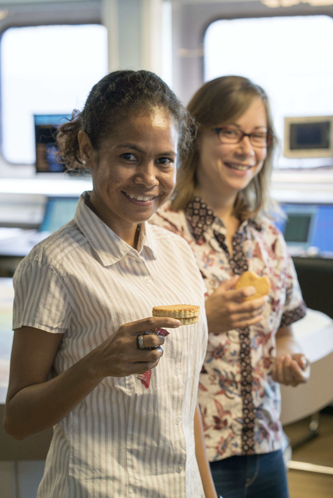 Marion Dufresne is a French ship, and as such, cuisine meets a high bar. Delicious coconut biscuits light up the atmosphere during long shifts (Source: EOS/Monika Naranjo Gonzales)