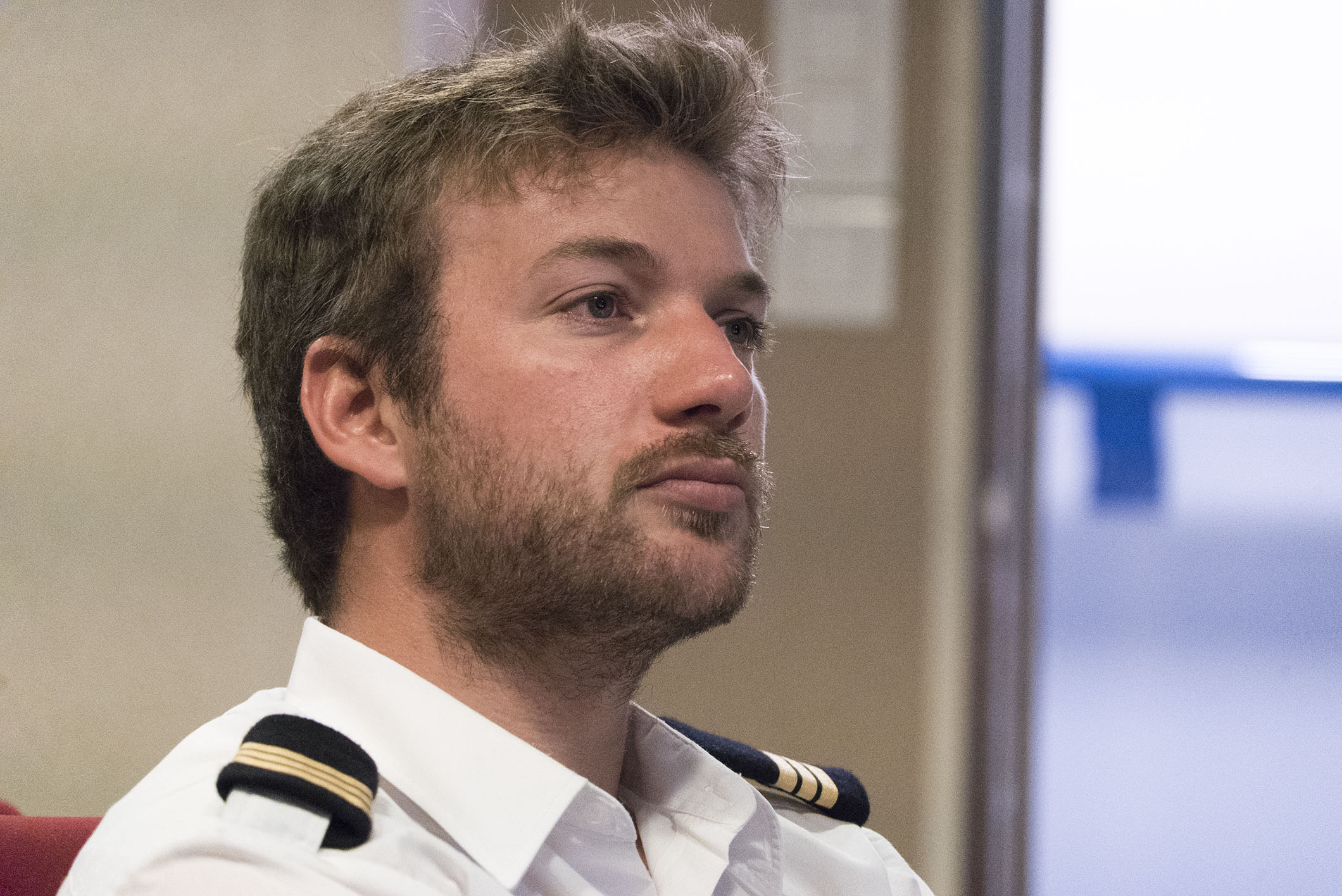 Chief Officer, Pierrick Beucher listens closely as the panelists present their findings (Source: EOS/ Monika Naranjo Gonzales)