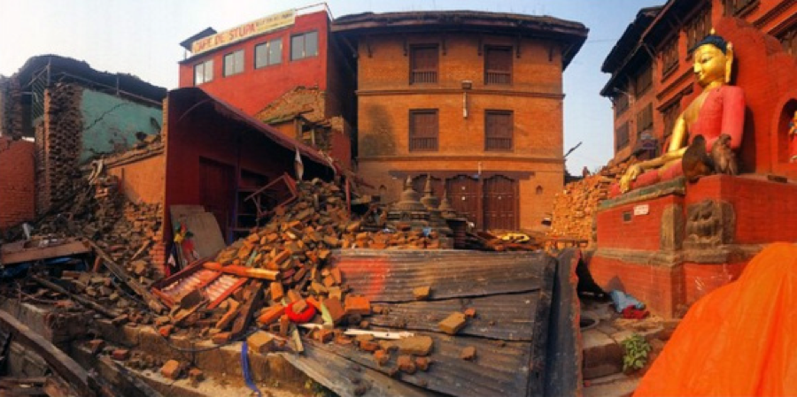 Monkey Temple in Kathmandu, damaged by the 2015 Gorkha earthquake (Source: David Lallemant)