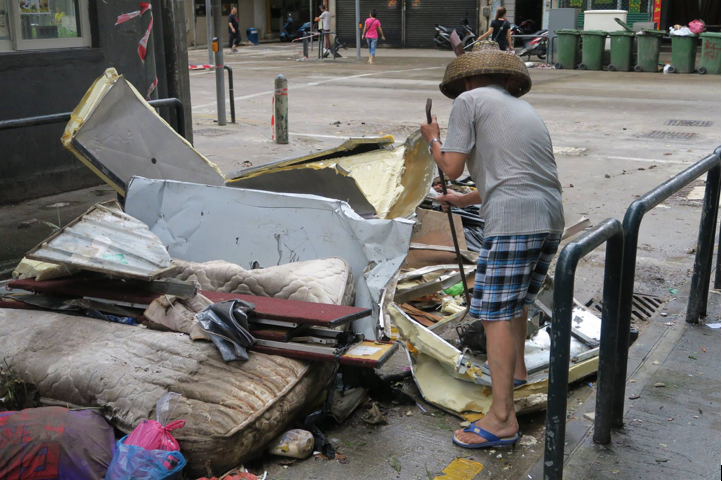Macau was left battered by Typhoon Hato, with piles of debris sprawled over the streets (Source: Constance Chua)