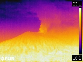 Thermal image of Agung, 21 November 2017 (Source: CVGHM)