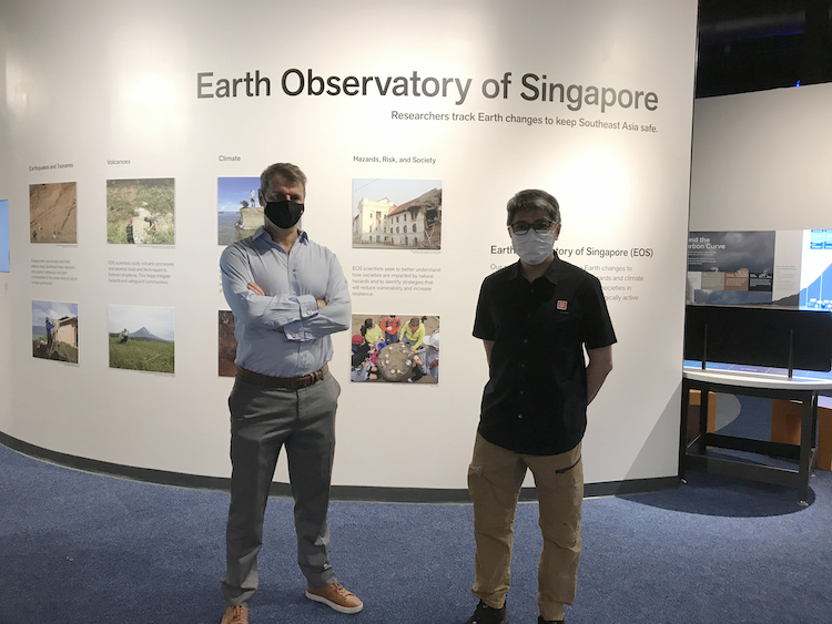 Visitors of 'Earth Alive' can stay updated on EOS’s activities through a dedicated panel (Source: Rachel Siao/Earth Observatory of Singapore) Visitors of 'Earth Alive' can stay updated on EOS’s activities through a dedicated panel (Source: Rachel Siao/Earth Observatory of Singapore)