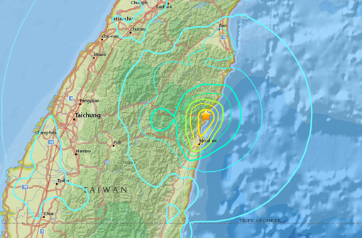 Mw 6.4 Earthquake Triggered by Earlier Earthquake Swarm Strikes Eastern Taiwan