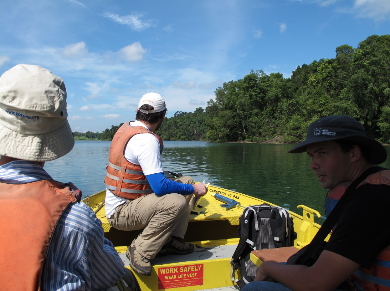 Asst. Prof Benoit Taisne and his team visit the MacRitchie location of the Singapore infrasound station. (Source: Infrasound team)