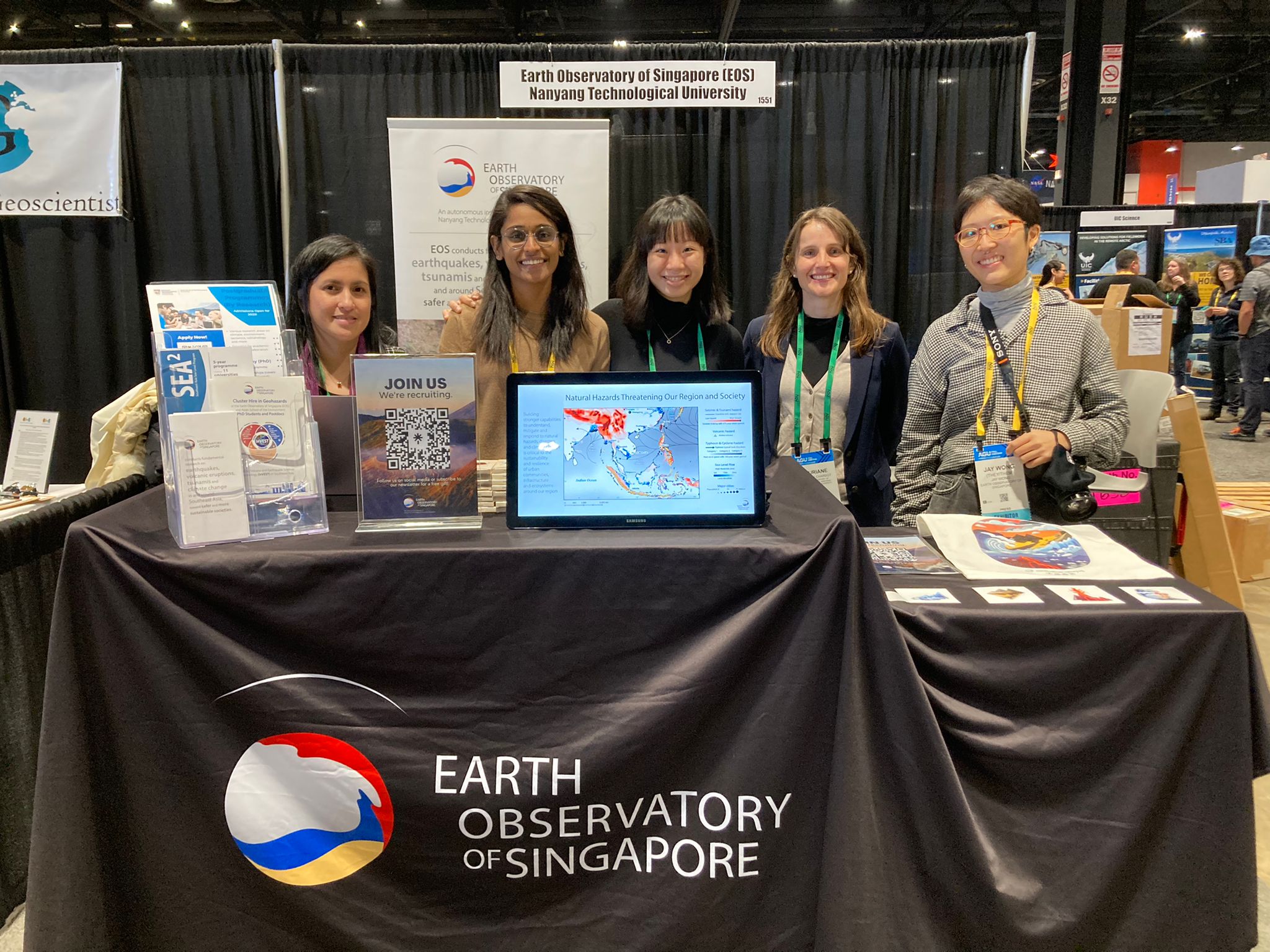 The EOS booth and the team.