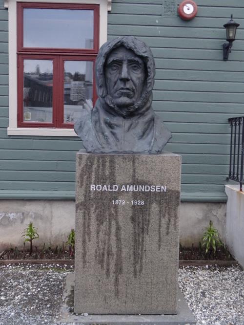 The memorial of the famous ocean explorer Roald Amundsen in Tromsø