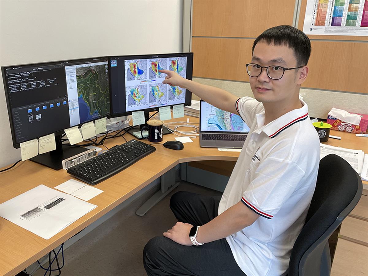 Dr Wu showing the location of the two basins, Minbu sub-basin and Chindwin sub-basin, his study identified in Myanmar (Source: Shucheng Wu/Earth Observatory of Singapore)